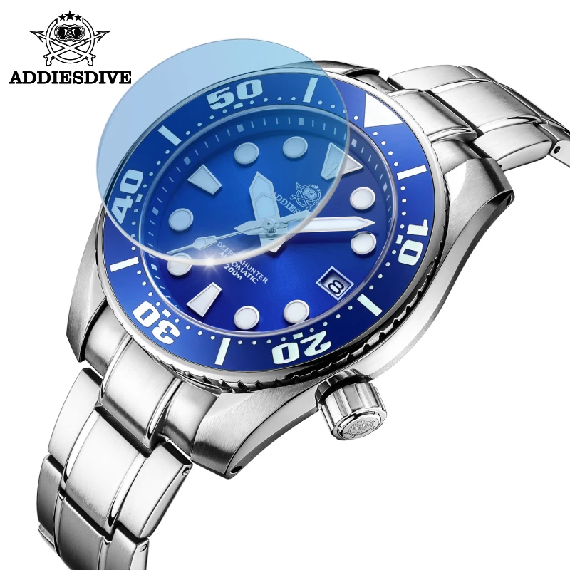 

ADDIESDIVE Men Watch Sapphire Crystal BGW9 Luminous Watch Ceramic Bezel 200M Diver Stainless Steel NH35 Automatic Watches