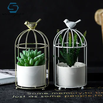 Strongwell Ins Nordic Gilded Bird Cage Iron Frame Hydroponic Vase Golden Iron Ceramic Succulent Flower Pot Home Decoration Gift
Strongwell Ins Nordic Gilded Bird Cage Iron Frame Hydroponic Vase Golden Iron Ceramic Succulent Flower Pot Home Decoration Gift