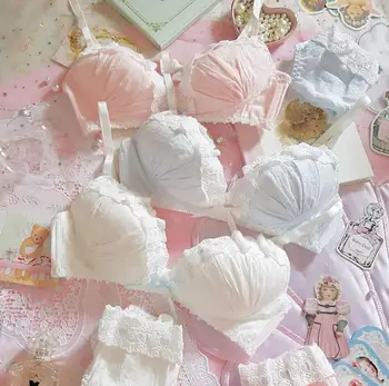 Cute Sweet Vintage Style Japanese Lace Trim Bra & Panties Set Cotton Wirefree Soft Underwear Sleep Intimates Set Kawaii Lolita
Cute Sweet Vintage Style Japanese Lace Trim Bra & Panties Set Cotton Wirefree Soft Underwear Sleep Intimates Set Kawaii Lolita