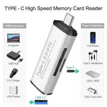 

USB Type C High Speed TF SD Memory Card Reader USB 3.0 OTG Adapter Type C Cardreader Micro SD/TF CF MS Microsd Readers