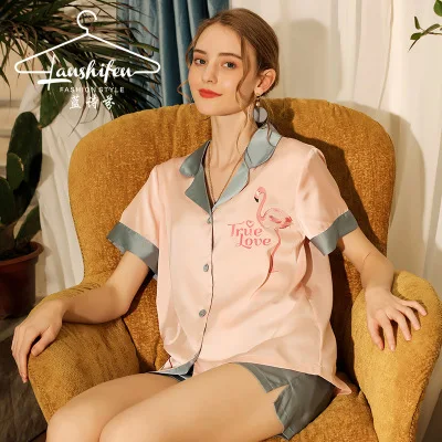 Silk Pajamas Women Sleepwear Satin Pyjamas Women Short Sleeve 2 Piece Set Women Summer Clothes for Women Home Clothes Pijama
Silk Pajamas Women Sleepwear Satin Pyjamas Women Short Sleeve 2 Piece Set Women Summer Clothes for Women Home Clothes Pijama