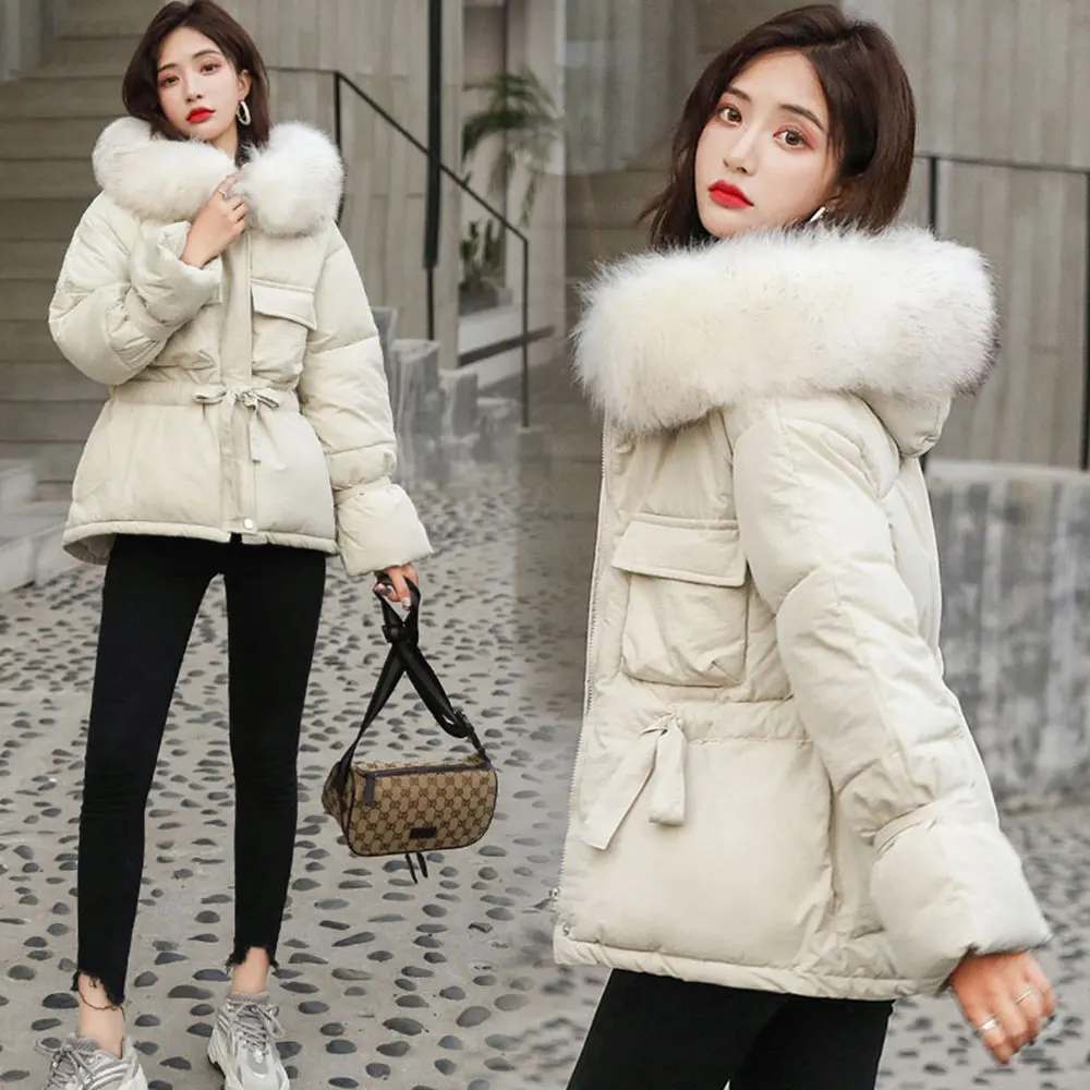 Fur Hooded Jackets Parka Winter Jacket Women Short Style 2019 New Korean Tie Up Warm Thick Slim Winter Coat Female
Fur Hooded Jackets Parka Winter Jacket Women Short Style 2019 New Korean Tie Up Warm Thick Slim Winter Coat Female