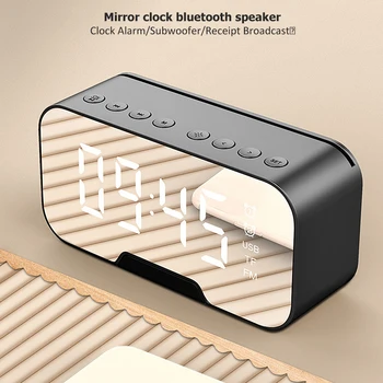Mirror Alarm Clock Bluetooth Speaker with FM Radio Digital Display USB Dimmable Snooz Wireless Subwoofer Music Player Desk Clock
Mirror Alarm Clock Bluetooth Speaker with FM Radio Digital Display USB Dimmable Snooz Wireless Subwoofer Music Player Desk Clock