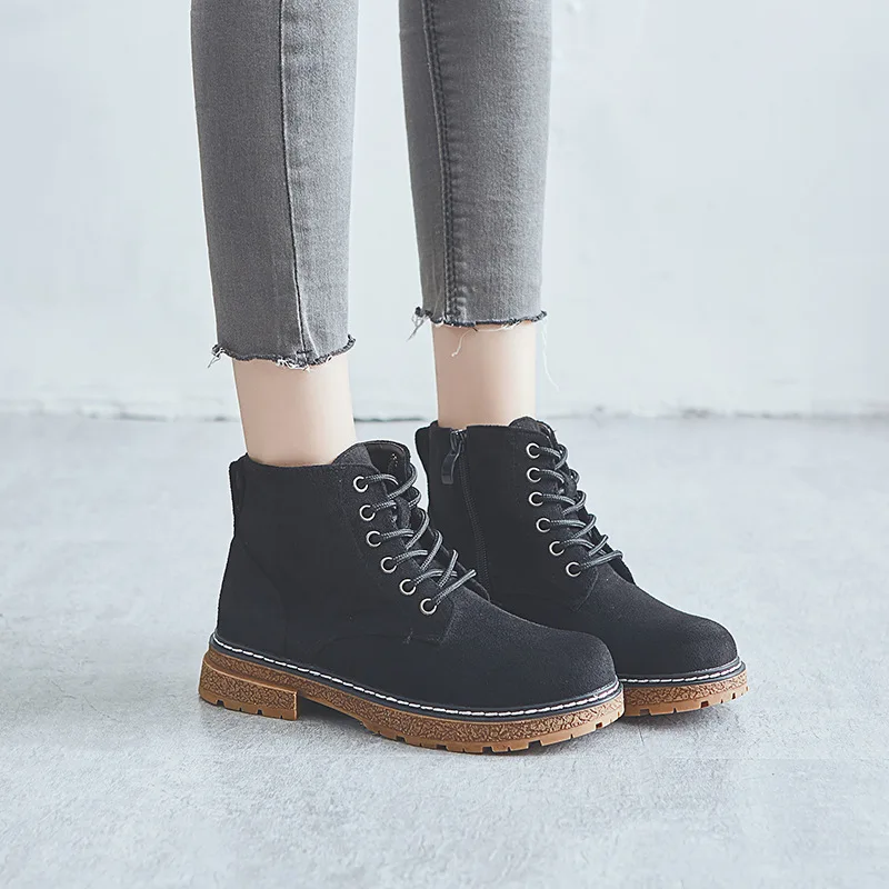 Ankle Round Toe Med Motorcycle Boots Women Solid Fashion Lace Up Boots Casual Punk Ladies Shoes 
Ankle Round Toe Med Motorcycle Boots Women Solid Fashion Lace Up Boots Casual Punk Ladies Shoes