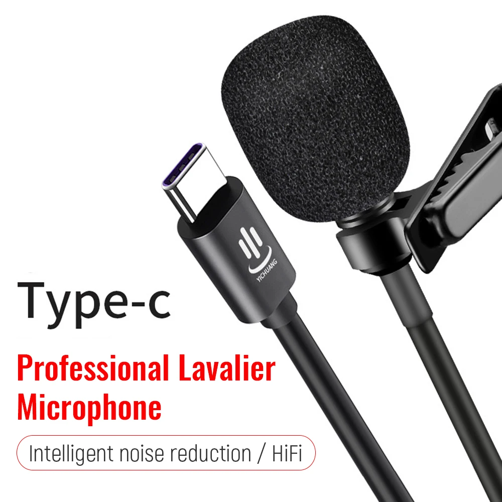 Type-C 1.5M Condenser Lavalier Microphone Mini Portable Clip-on Lapel Microphone for Phone Computer Interview Recording mic
Type-C 1.5M Condenser Lavalier Microphone Mini Portable Clip-on Lapel Microphone for Phone Computer Interview Recording mic