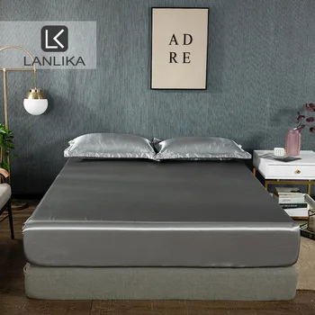 Lanlika 1PCS Luxury Silver Satin Silk grey Fitted Sheet Mattress Cover with Elastic Rubber Band Printed Bed Sheet For Women Men
Lanlika 1PCS Luxury Silver Satin Silk grey Fitted Sheet Mattress Cover with Elastic Rubber Band Printed Bed Sheet For Women Men