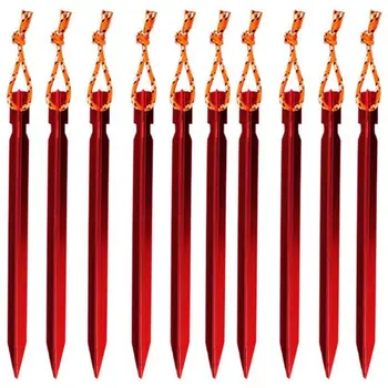 Tent Stakes Rhombic Tent Pegs 7 Inch Ultralight Aluminum Camping Hiking Peg with Pull Cords & Pouch,Pack of 10,Red
Tent Stakes Rhombic Tent Pegs 7 Inch Ultralight Aluminum Camping Hiking Peg with Pull Cords & Pouch,Pack of 10,Red