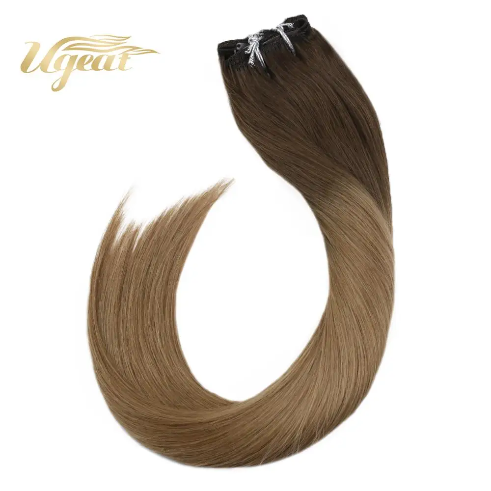 Ugeat Human Hair Clip in Extensions Full Head Clip Ins 14-24" Machine Remy Brazilian Human Hair Ombre Brown Hair 120G/7Pcs Set
Ugeat Human Hair Clip in Extensions Full Head Clip Ins 14-24" Machine Remy Brazilian Human Hair Ombre Brown Hair 120G/7Pcs Set