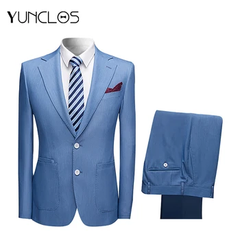 YUNCLOS Blue Print Two Button Suit Men Business Normal Tuxedos 2 Pieces Suits Host Stages Men Suits ( Jacket+Pant ) S-3XL
YUNCLOS Blue Print Two Button Suit Men Business Normal Tuxedos 2 Pieces Suits Host Stages Men Suits ( Jacket+Pant ) S-3XL