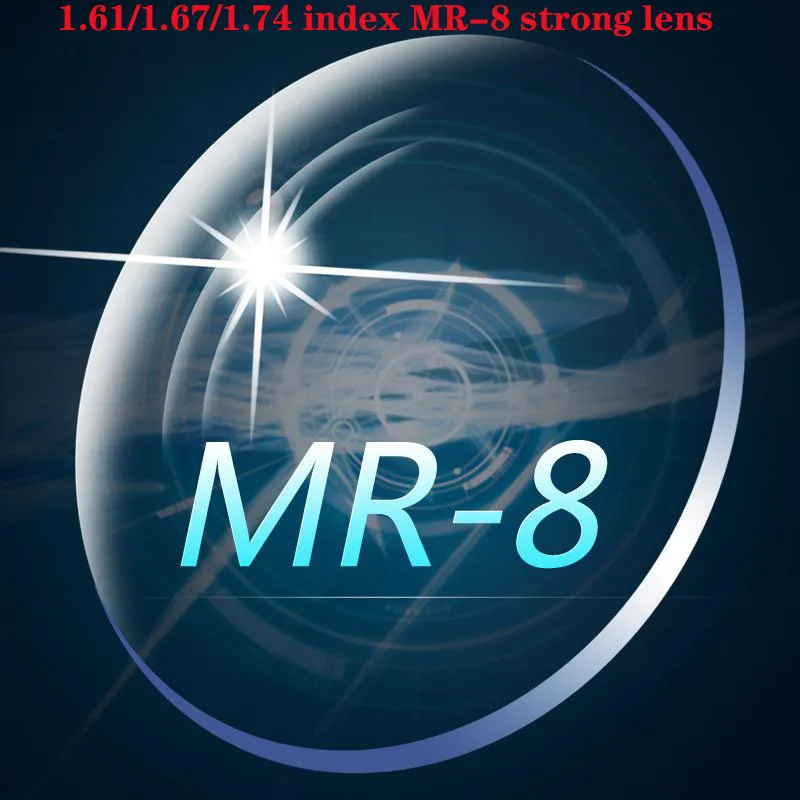 

Zerosun 1.56 1.61 1.67 1.74 Index Lens Aspheric MR-8 Lenses 2 Pcs Anti Blue Light Reflect Scratch UV400 Optic for Rimless Frame