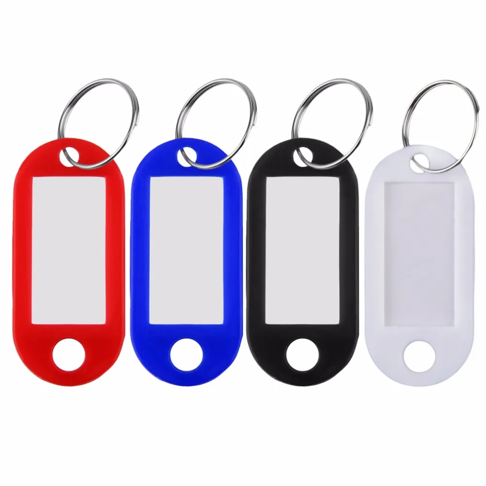 

1pc Plastic Cool Key Ring Baggage Tags Keychains Jewelry Cars Boarding Pass Key Fob Label Ring Tags Name Card Label