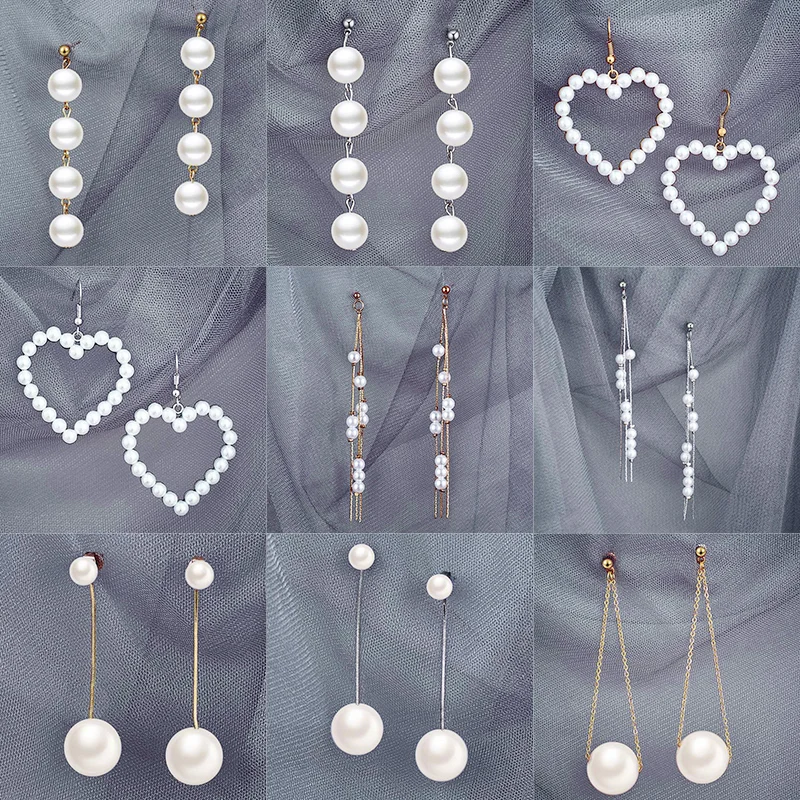H:HYDE Elegant Created Big Simulated Pearl Long Earrings Pearls String Statement Drop Earrings For Women Wedding Party Gift
H:HYDE Elegant Created Big Simulated Pearl Long Earrings Pearls String Statement Drop Earrings For Women Wedding Party Gift
