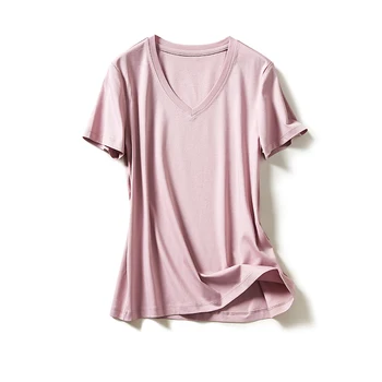 Women's Short Sleeve Tee T-Shirt Silk Cotton Crewneck tshirts Candy Colors Essentials Classic-Fit Casual Basic summer tops XXL 
Women's Short Sleeve Tee T-Shirt Silk Cotton Crewneck tshirts Candy Colors Essentials Classic-Fit Casual Basic summer tops XXL