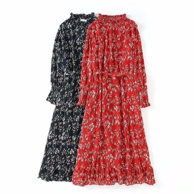 2018 Spring WOMEN'S Dress Pastoral Style Half-Turtle-Neck Frilled Loose-Fit Pleated Lace-up Long Dress 146
2018 Spring WOMEN'S Dress Pastoral Style Half-Turtle-Neck Frilled Loose-Fit Pleated Lace-up Long Dress 146