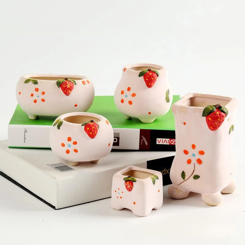 Mini Ceramic Succulent Plant Pot Handmade Pink Cute Strawberry Desktop Vase Decor Flower Pot Bonsai Planter Home Garden Decor
Mini Ceramic Succulent Plant Pot Handmade Pink Cute Strawberry Desktop Vase Decor Flower Pot Bonsai Planter Home Garden Decor