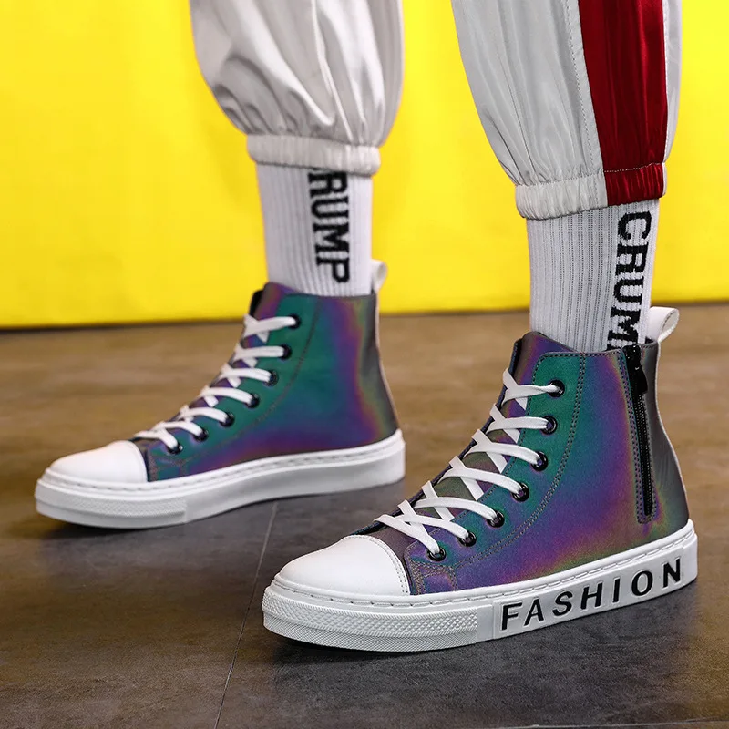 Daredevil Chameleon High Shoes Male STUDENT'S-Style Hip Hop Sports Footwear Reflective Ghost Dance Shoe
Daredevil Chameleon High Shoes Male STUDENT'S-Style Hip Hop Sports Footwear Reflective Ghost Dance Shoe
