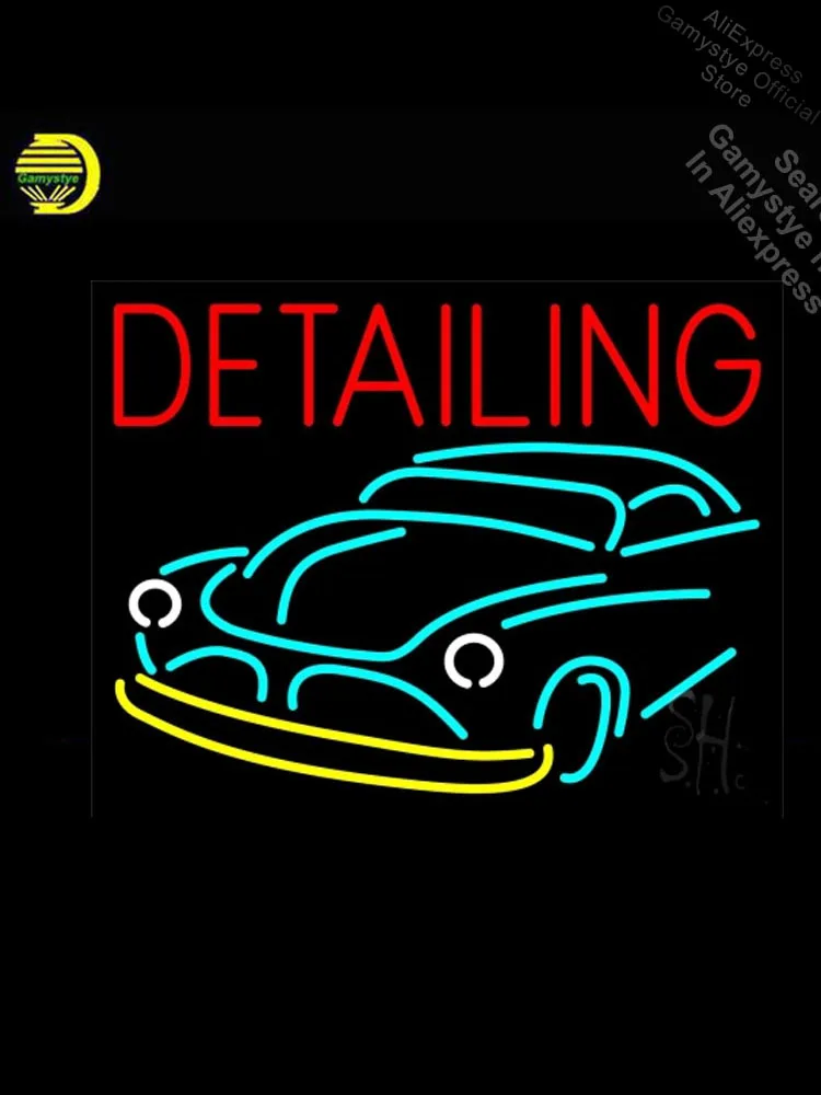 NEON SIGN For Detailing With Car Logo neon Light Sign Advertise Window Hotel Neon Indoor Signs Pet Shop Glass Display Board | Освещение