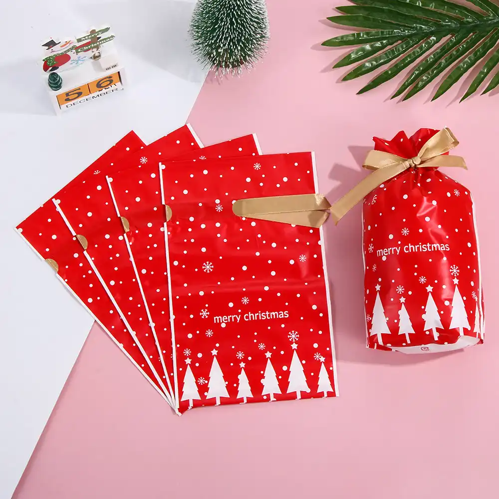 6 styles 5pcs/pack christmas gift bag cookie candy bag snowflake