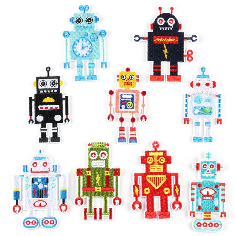 1PCS Cartoon Clock Robot Patches Badges Stripe Star Iron On Patches For children Clothing Accessories Embroidered Patches
1PCS Cartoon Clock Robot Patches Badges Stripe Star Iron On Patches For children Clothing Accessories Embroidered Patches