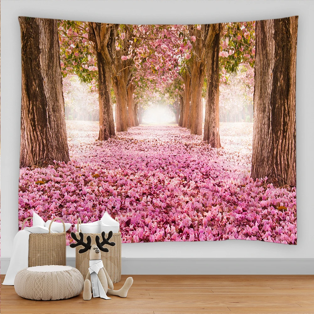 

Beautiful Flower Tree Path Tapestry Indian Mandala Tapestry Wall Hanging Tapestries Boho Bedroom Wall Rug Couch Blanket 11 Size
