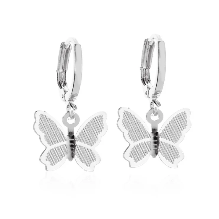 Фото ed1613 European and American foreign trade new net red earrings fashion sweet girl big-name frosted butterfly wild simple wind e  | Stud Earrings (4001238817364)