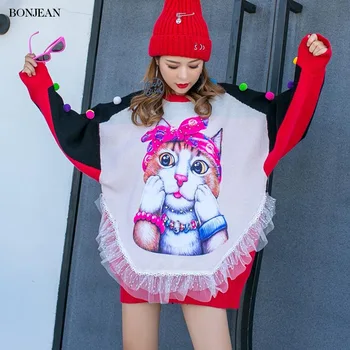 Plus Size Autumn Winter New Sweatshirts Kawaii Korean Women Loose Vintage Cat Printed Stitching Sweatshirt Long Sleeve Tops 2020
Plus Size Autumn Winter New Sweatshirts Kawaii Korean Women Loose Vintage Cat Printed Stitching Sweatshirt Long Sleeve Tops 2020