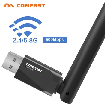 

Comfast 600Mbps Power Dual Band 6dBI Wifi USB Wlan Adapter 802.11AC 2.4G+5GHz Wireless USB WiFi Lan dongle Adaptor