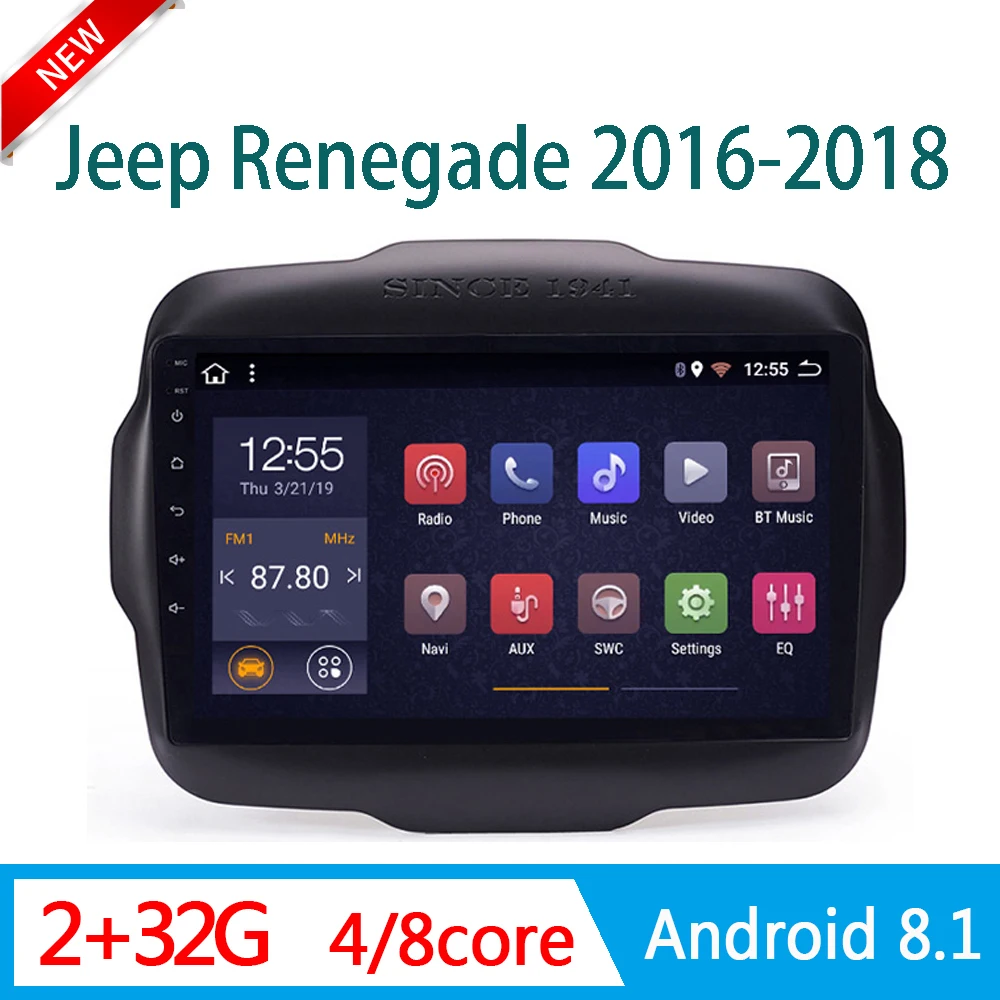 Фото car radio For Jeep Renegade 2016-2018 Multimedia system RAM2G ROM32G DVD Player tape recorder DSP WIFI 1din Android mirror link |