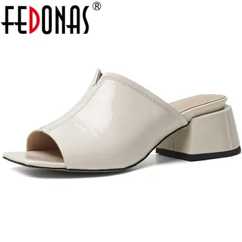 FEDONAS Elegant Retro Genuine Leather Women Slipers New Fashion Peep Toe High Heels Pumps 2020 Wedding Basic House Shoes Woman
FEDONAS Elegant Retro Genuine Leather Women Slipers New Fashion Peep Toe High Heels Pumps 2020 Wedding Basic House Shoes Woman