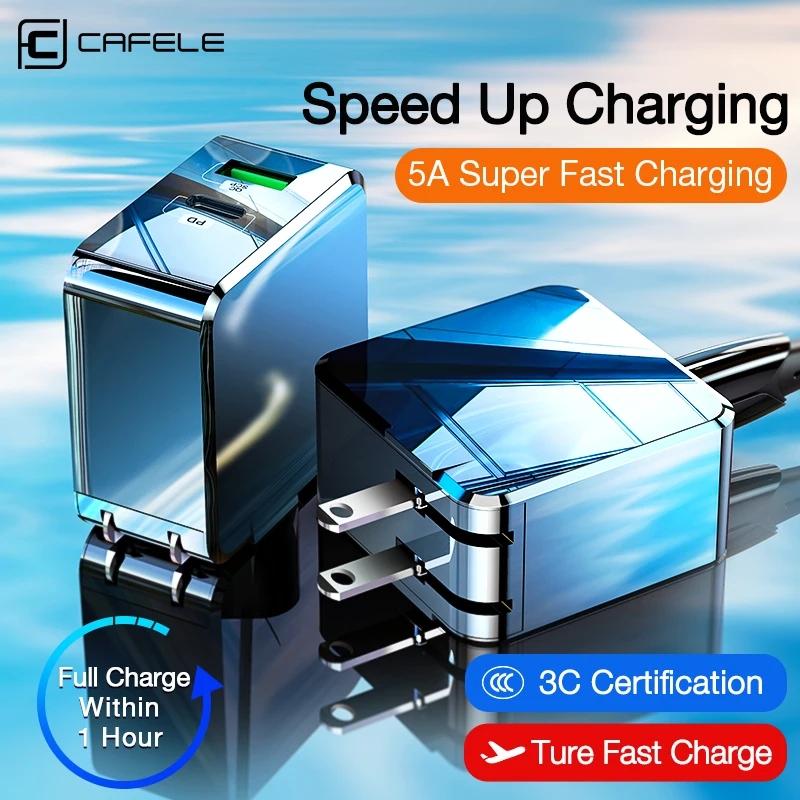 CAFELE 45W QC 4.0 3.0 PD SCP Quick Charger US USB Charger Type C Fast Charger USB PD Charger for iPhone Xiaomi Huawei Samsung
CAFELE 45W QC 4.0 3.0 PD SCP Quick Charger US USB Charger Type C Fast Charger USB PD Charger for iPhone Xiaomi Huawei Samsung