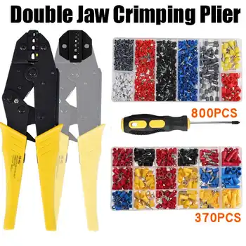 Electrical Crimper Kit Wire Connector Terminal Plier Crimping Tool With 800 Pcs Tube Shape Connector 370 Pcs Insulated Terminal
Electrical Crimper Kit Wire Connector Terminal Plier Crimping Tool With 800 Pcs Tube Shape Connector 370 Pcs Insulated Terminal