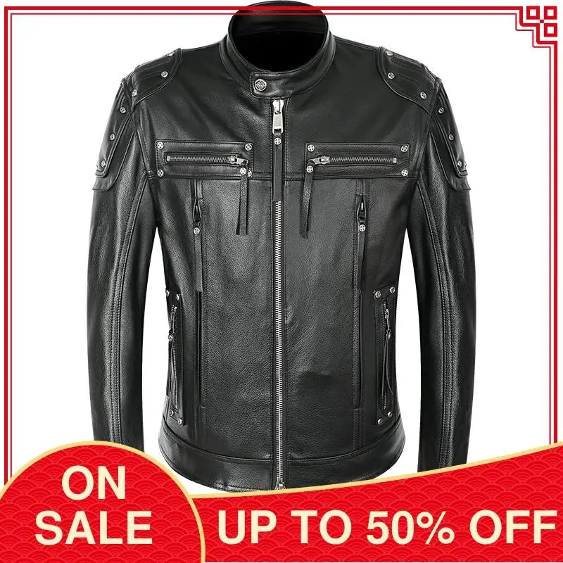 2020 Black American Biker Style Genuine Leather Jacket Men Plus Size 4XL Real Cowhide Spring Slim Fit Motorcycle Leather Coat 
2020 Black American Biker Style Genuine Leather Jacket Men Plus Size 4XL Real Cowhide Spring Slim Fit Motorcycle Leather Coat
