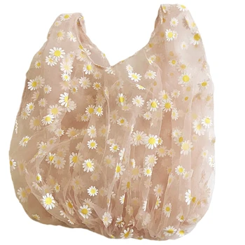 Spring Women Small Transparent Tote Mesh Cloth Bag Daisy Embroidery Handbag Eco Fruit Bag Purse for Girls
Spring Women Small Transparent Tote Mesh Cloth Bag Daisy Embroidery Handbag Eco Fruit Bag Purse for Girls