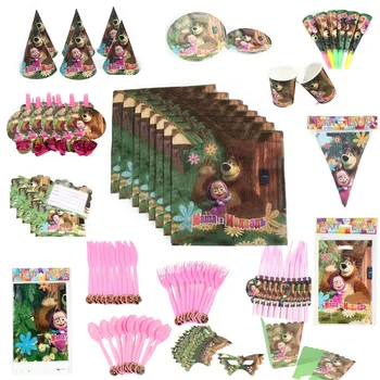 Cartoon Masha and Bear Party Supplies Disposable Tableware Paper Cup Plate Napkin Hat Baby Shower Kids Birthday Decorations NK01
Cartoon Masha and Bear Party Supplies Disposable Tableware Paper Cup Plate Napkin Hat Baby Shower Kids Birthday Decorations NK01
