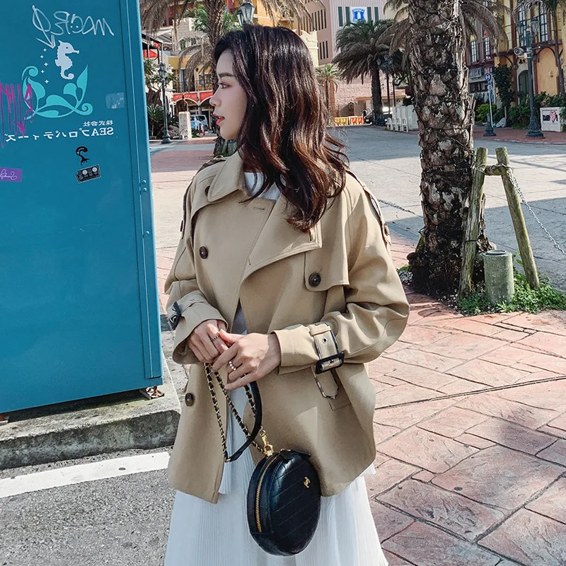 Short-height CHIC-Style Loose-Fit Double Breasted Short Trench Coat Women's Autumn South Korea New Style Students Casual Trench
Short-height CHIC-Style Loose-Fit Double Breasted Short Trench Coat Women's Autumn South Korea New Style Students Casual Trench
