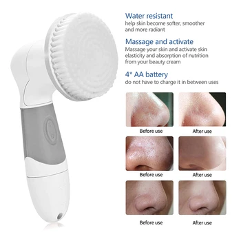 4 In 1 Electric Face Cleansing Brush Facial Cleansing Skin Scrubber Washing Brush For Face Body Exfoliating Cleaning Device
4 In 1 Electric Face Cleansing Brush Facial Cleansing Skin Scrubber Washing Brush For Face Body Exfoliating Cleaning Device