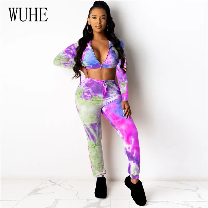 WUHE Autumn Winter Tie Dye Print Women's Set Hooded Zipper Sweatshirts Jogger Pants Suit Tracksuit Two Piece Set Fitness Outfit
WUHE Autumn Winter Tie Dye Print Women's Set Hooded Zipper Sweatshirts Jogger Pants Suit Tracksuit Two Piece Set Fitness Outfit