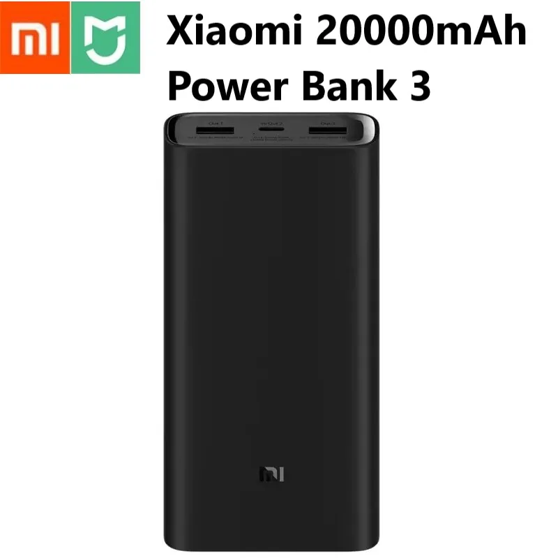 20000mAh Xiaomi Power Bank 3 Mi Power Bank 20000 mAh Pro PLM07ZM with Triple USB Output USB-C 45W Two-way Quick Charge
20000mAh Xiaomi Power Bank 3 Mi Power Bank 20000 mAh Pro PLM07ZM with Triple USB Output USB-C 45W Two-way Quick Charge