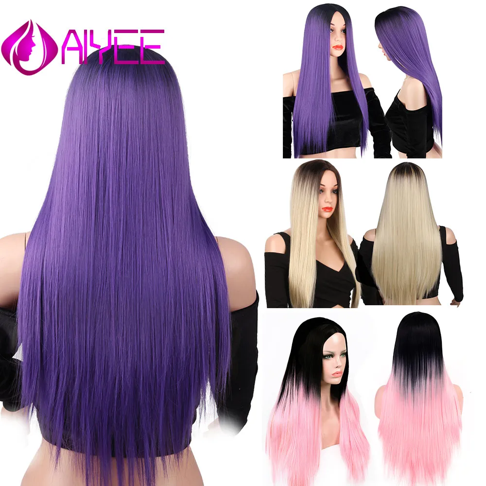 AIYEE 26''24'' For Women Pink/Red/Purple/Blue Middle Part Heat Resistant Cosplay Blonde Wig Long Straight Ombre Synthetic Wig
AIYEE 26''24'' For Women Pink/Red/Purple/Blue Middle Part Heat Resistant Cosplay Blonde Wig Long Straight Ombre Synthetic Wig