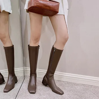 2020 New Full Genunie Leather Square Toe Knee-High Women Boots Stretch Thin Cowhide Zip Solid Color Ladies Shoes Casula Heel
2020 New Full Genunie Leather Square Toe Knee-High Women Boots Stretch Thin Cowhide Zip Solid Color Ladies Shoes Casula Heel