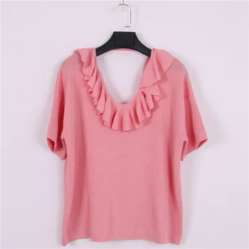 Women Sweater Spring / Summer 2020 Pullover Women Ruffled Collar Knitted Short-sleeved T-shirt
Women Sweater Spring / Summer 2020 Pullover Women Ruffled Collar Knitted Short-sleeved T-shirt