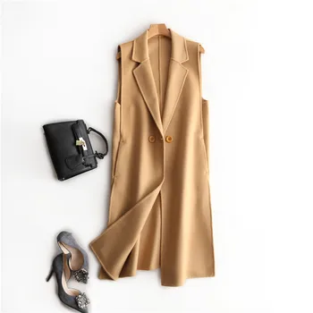 FRSEUCAG Autumn and winter new women's lapel sleeveless long double-sided wool vest double-sided cashmere wool Joker jacket vest
FRSEUCAG Autumn and winter new women's lapel sleeveless long double-sided wool vest double-sided cashmere wool Joker jacket vest