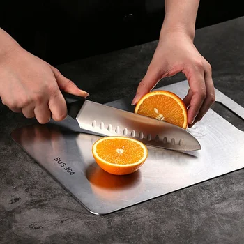 304 Stainless Steel Chopping Block Antibacterial Anti-mildew Cutting Boards Chopping Board Fruit Vegetable Meat Tools
304 Stainless Steel Chopping Block Antibacterial Anti-mildew Cutting Boards Chopping Board Fruit Vegetable Meat Tools