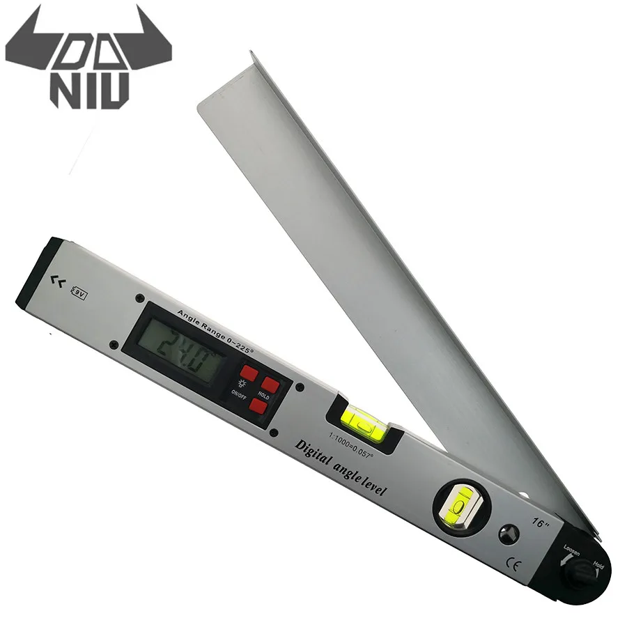 DANIU 400mm 16 inch Electronic Protractor 0-225 Degree Digital Angle Level Meter Gauge Electronic Protractor With LCD Display
DANIU 400mm 16 inch Electronic Protractor 0-225 Degree Digital Angle Level Meter Gauge Electronic Protractor With LCD Display