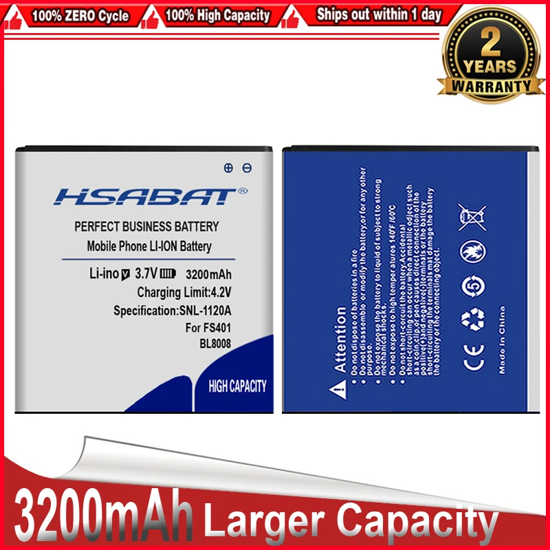 Аккумулятор HSABAT для Fly FS401 3200 мАч BL8008|battery for|battery for flybatteries batteries |