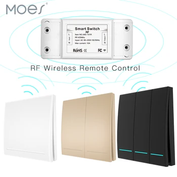 RF 433 Wireless Smart Switch Remote Control Receiver Push Button Controller Wall Panel Transmitter,2 way/3 way Multi-Control
RF 433 Wireless Smart Switch Remote Control Receiver Push Button Controller Wall Panel Transmitter,2 way/3 way Multi-Control