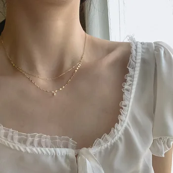 Authentic 925 Sterling silver Gold/White Double Rows Layers Solitaire Pendant Coin Chain necklace Charm FINE jewelry TLX746 
Authentic 925 Sterling silver Gold/White Double Rows Layers Solitaire Pendant Coin Chain necklace Charm FINE jewelry TLX746