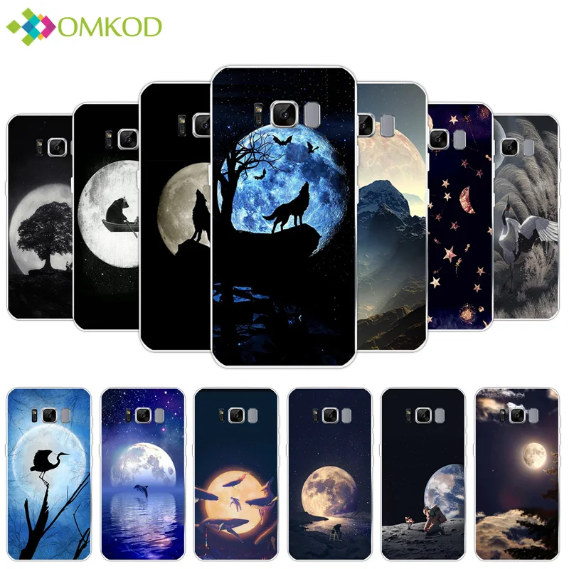 For samsung Galaxy S8 Cases G950F Cover 5.8'' Phone Soft TPU Silicone Fundas Lunar Coque Bags Black Shell Samsung | Мобильные