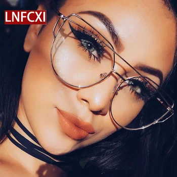 LNFCXI Classic Women Metal Frame Glasses Popular Purple Color Brand Designer Cat Eye Blue Rays Protection Eyeglasses
LNFCXI Classic Women Metal Frame Glasses Popular Purple Color Brand Designer Cat Eye Blue Rays Protection Eyeglasses