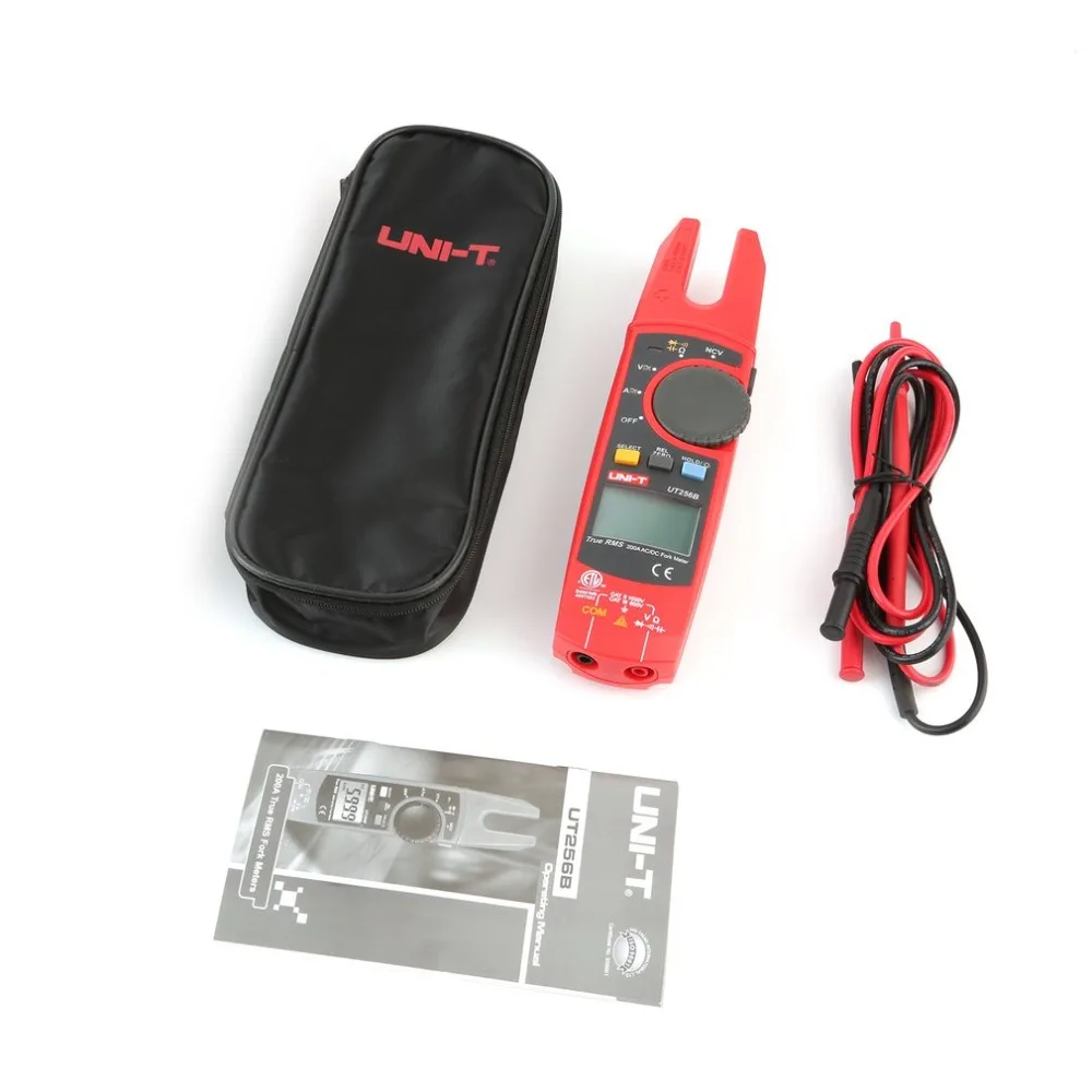 UT256B Auto Range 200A AC/DC Current True RMS Digital Fork Type Clamp Meter with ohm Capacitance NCV Test Multimeter
UT256B Auto Range 200A AC/DC Current True RMS Digital Fork Type Clamp Meter with ohm Capacitance NCV Test Multimeter